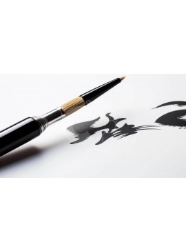 Intra Συλλεκτικό Ξύλινο Παζλ Plywood  4mm - Πινέλο καλλιγραφίας και πινελιές μελανιού Σε Ξύλινο Κουτί - Διαστάσεις Puzzle: 10x10 cm – 25 κομμάτια