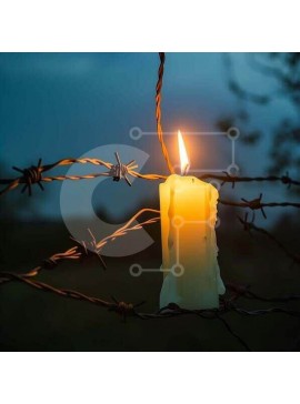 Intra Συλλεκτικό Ξύλινο Παζλ Plywood  4mm - Κερί που περιβάλλεται από συρματοπλέγματα Σε Ξύλινο Κουτί - Διαστάσεις Puzzle: 10x10 cm – 25 κομμάτια