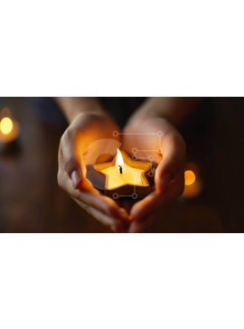 Intra Συλλεκτικό Ξύλινο Παζλ Plywood  4mm - Κερί σε σχήμα αστεριού για τελετουργία ή τελετή Σε Ξύλινο Κουτί - Διαστάσεις Puzzle: 10x10 cm – 25 κομμάτια