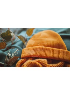 Intra Συλλεκτικό Ξύλινο Παζλ Plywood  4mm - Cozy Orange Beanie σε μαλακό ύφασμα Σε Ξύλινο Κουτί - Διαστάσεις Puzzle: 10x10 cm – 25 κομμάτια