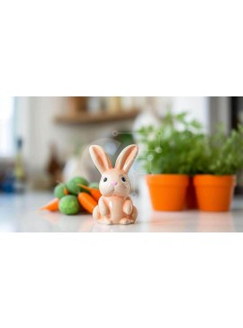 Intra Συλλεκτικό Ξύλινο Παζλ Plywood  4mm - Μικρό ειδώλιο λαγουδάκι με καρότα και λαχανικά Σε Ξύλινο Κουτί - Διαστάσεις: 10x10 cm – 25 κομμάτια