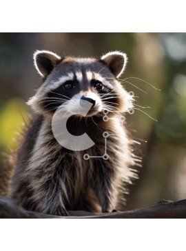 Intra Συλλεκτικό Ξύλινο Παζλ Plywood  4mm - Περίεργο ρακούν που απολαμβάνει το περιβάλλον του Σε Ξύλινο Κουτί - Διαστάσεις: 10x10 cm – 25 κομμάτια