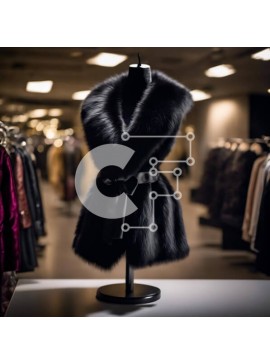 Σετ των 2 Intra Συλλεκτικό Ξύλινο Παζλ Plywood  4mm - Κομψό μανεκέν μαύρο γούνινο παλτό στο κατάστημα μόδας Σε Ξύλινο Κουτί - Διαστάσεις: 10x10 cm – 25 κομμάτια