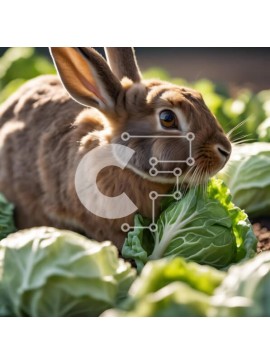 Intra Συλλεκτικό Ξύλινο Παζλ Plywood  4mm - Καφέ λαγουδάκι που τρώει φύλλα λάχανου Σε Ξύλινο Κουτί - Διαστάσεις: 10x10 cm – 25 κομμάτια