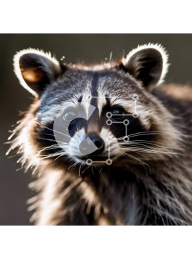 Intra Συλλεκτικό Ξύλινο Παζλ Plywood  4mm - Κοντινό πλάνο ενός ρακούν που κοιτάζει στην απόσταση Σε Ξύλινο Κουτί - Διαστάσεις: 10x10 cm – 25 κομμάτια