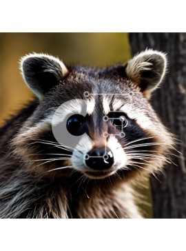 Intra Συλλεκτικό Ξύλινο Παζλ Plywood  4mm - Κοντινό πλάνο ενός περίεργου ρακούν Σε Ξύλινο Κουτί - Διαστάσεις: 10x10 cm – 25 κομμάτια