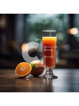 Σετ των 2 Intra Συλλεκτικό Ξύλινο Παζλ Plywood  4mm - Ποτήρι χυμό πορτοκαλιού και πορτοκάλια σε ξύλινο τραπέζι Σε Ξύλινο Κουτί - Διαστάσεις: 10x10 cm – 25 κομμάτια