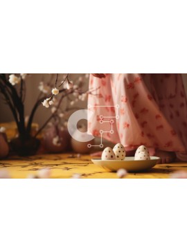 Intra Συλλεκτικό Ξύλινο Παζλ Plywood  4mm - Άτομο με πασχαλινά αυγά και μπολ στο πάτωμα Σε Ξύλινο Κουτί - Διαστάσεις Puzzle: 10x10 cm – 25 κομμάτια