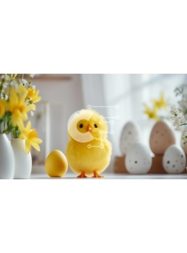 Intra Συλλεκτικό Ξύλινο Παζλ Plywood  4mm - Πασχαλινό νεοσσό και αυγά με ανοιξιάτικα λουλούδια Σε Ξύλινο Κουτί - Διαστάσεις Puzzle: 10x10 cm – 25 κομμάτια