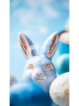 Intra Συλλεκτικό Ξύλινο Παζλ Plywood  4mm - Πασχαλινό λαγουδάκι και αυγά με θέμα την άνοιξη Σε Ξύλινο Κουτί - Διαστάσεις Puzzle: 10x10 cm – 25 κομμάτια