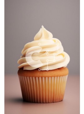 Σετ των 2 Intra Συλλεκτικό Ξύλινο Παζλ Plywood  4mm - Λαχταριστό cupcake με λευκό γλάσο σε εκρού φόντο Σε Ξύλινο Κουτί - Διαστάσεις: 10x10 cm – 25 κομμάτια