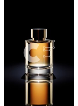 Intra Συλλεκτικό Ξύλινο Παζλ Plywood  4mm - Κομψό γυάλινο μπουκάλι αρώματος σε μαύρο φόντο Σε Ξύλινο Κουτί - Διαστάσεις Puzzle: 10x10 cm – 25 κομμάτια