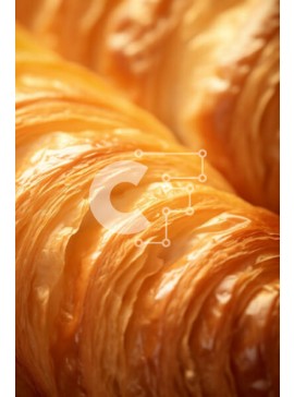 Σετ των 2 Intra Συλλεκτικό Ξύλινο Παζλ Plywood  4mm - Φρεσκοψημένα κρουασάν από κοντά Σε Ξύλινο Κουτί - Διαστάσεις: 10x10 cm – 25 κομμάτια