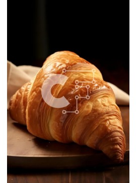 Σετ των 2 Intra Συλλεκτικό Ξύλινο Παζλ Plywood  4mm - Φρεσκοψημένο κρουασάν σε ξύλινη σανίδα κοπής Σε Ξύλινο Κουτί - Διαστάσεις: 10x10 cm – 25 κομμάτια