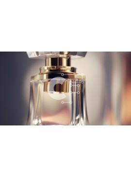 Intra Συλλεκτικό Ξύλινο Παζλ Plywood  4mm - Κομψό διαφανές μπουκάλι αρώματος με χρυσά καπάκια Σε Ξύλινο Κουτί - Διαστάσεις Puzzle: 10x10 cm – 25 κομμάτια