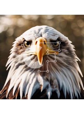 Intra Συλλεκτικό Ξύλινο Παζλ Plywood  4mm - Κοντινό πλάνο του προσώπου του αετού με ανοιχτό ράμφος Σε Ξύλινο Κουτί - Διαστάσεις: 10x10 cm – 25 κομμάτια