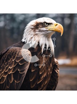 Intra Συλλεκτικό Ξύλινο Παζλ Plywood  4mm - Κοντινό πλάνο ενός αετού με ανοιχτό ράμφος Σε Ξύλινο Κουτί - Διαστάσεις: 10x10 cm – 25 κομμάτια