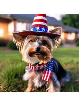 Intra Συλλεκτικό Ξύλινο Παζλ Plywood  4mm - Πατριωτικό σκυλί που γιορτάζει σε εξωτερικούς χώρους Σε Ξύλινο Κουτί - Διαστάσεις: 10x10 cm – 25 κομμάτια