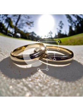 Σετ των 2 Intra Συλλεκτικό Ξύλινο Παζλ Plywood  4mm - Χρυσές Βέρες με φως του ήλιου Σε Ξύλινο Κουτί - Διαστάσεις: 10x10 cm – 25 κομμάτια