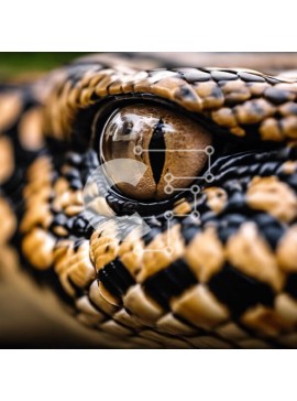 Intra Συλλεκτικό Ξύλινο Παζλ Plywood  4mm - Κοντινό πλάνο του Snake's Eye για Μελέτη Ανατομίας Ερπετών Σε Ξύλινο Κουτί - Διαστάσεις: 10x10 cm – 25 κομμάτια