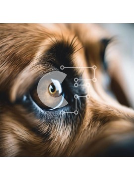 Intra Συλλεκτικό Ξύλινο Παζλ Plywood  4mm - Κινηματογράφηση σε πρώτο πλάνο με περίεργα μάτια καφέ σκύλου Σε Ξύλινο Κουτί - Διαστάσεις: 10x10 cm – 25 κομμάτια