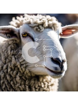 Intra Συλλεκτικό Ξύλινο Παζλ Plywood  4mm - Κοντινό πλάνο του προσώπου προβάτου που κοιτάζει την κάμερα Σε Ξύλινο Κουτί - Διαστάσεις: 10x10 cm – 25 κομμάτια