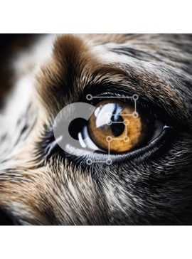 Intra Συλλεκτικό Ξύλινο Παζλ Plywood  4mm - Κοντινό πλάνο του ματιού ενός σκύλου με καφέ και κίτρινα μάτια Σε Ξύλινο Κουτί - Διαστάσεις: 10x10 cm – 25 κομμάτια