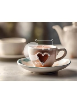 Σετ των 2 Intra Συλλεκτικό Ξύλινο Παζλ Plywood  4mm - Ώρα για τσάι με φλιτζάνια, πιατάκι και τσαγιέρες στο τραπέζι Σε Ξύλινο Κουτί - Διαστάσεις: 10x10 cm – 25 κομμάτια