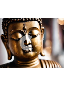 Intra Συλλεκτικό Ξύλινο Παζλ Plywood  4mm - Χρυσό άγαλμα του Βούδα που αντιπροσωπεύει τον διαλογισμό και την πνευματικότητα Σε Ξύλινο Κουτί - Διαστάσεις Puzzle: 10x10 cm – 25 κομμάτια