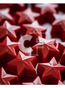 Intra Συλλεκτικό Ξύλινο Παζλ Plywood  4mm - Καραμέλες σε σχήμα κόκκινου αστεριού οργανωμένα Σε Ξύλινο Κουτί - Διαστάσεις Puzzle: 10x10 cm – 25 κομμάτια