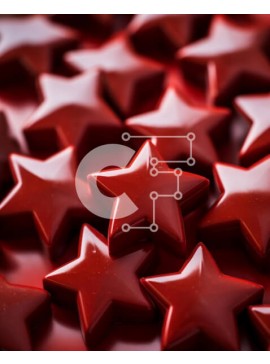 Σετ των 2 Intra Συλλεκτικό Ξύλινο Παζλ Plywood  4mm - Ομάδα σοκολάτες σε σχήμα κόκκινου αστεριού Σε Ξύλινο Κουτί - Διαστάσεις: 10x10 cm – 25 κομμάτια