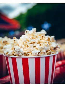 Σετ των 2 Intra Συλλεκτικό Ξύλινο Παζλ Plywood  4mm - Δύο κουβάδες ποπ κορν σε ένα λούνα παρκ Σε Ξύλινο Κουτί - Διαστάσεις: 10x10 cm – 25 κομμάτια