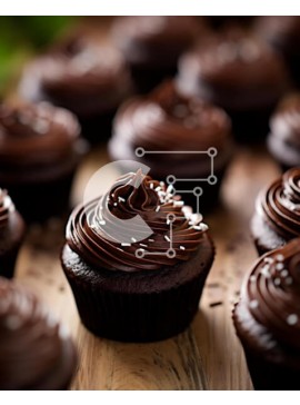 Σετ των 2 Intra Συλλεκτικό Ξύλινο Παζλ Plywood  4mm - Στοίβα από Cupcakes σοκολάτας με ψεκασμούς Σε Ξύλινο Κουτί - Διαστάσεις: 10x10 cm – 25 κομμάτια