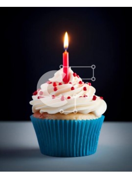 Σετ των 2 Intra Συλλεκτικό Ξύλινο Παζλ Plywood  4mm - Μπλε cupcake με αναμμένο κερί και ψεκασμοί Σε Ξύλινο Κουτί - Διαστάσεις: 10x10 cm – 25 κομμάτια