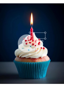 Σετ των 2 Intra Συλλεκτικό Ξύλινο Παζλ Plywood  4mm - Blue Frosting Cupcake με αναμμένο κερί Σε Ξύλινο Κουτί - Διαστάσεις: 10x10 cm – 25 κομμάτια