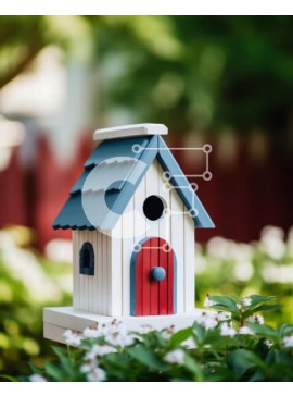 Intra Συλλεκτικό Ξύλινο Παζλ Plywood  4mm - Πολύχρωμο Birdhouse σε σκηνικό της φύσης Σε Ξύλινο Κουτί - Διαστάσεις: 10x10 cm – 25 κομμάτια