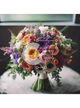 Intra Συλλεκτικό Ξύλινο Παζλ Plywood  4mm - Πολύχρωμο μπουκέτο λουλουδιών δίπλα στο παράθυρο Σε Ξύλινο Κουτί - Διαστάσεις: 10x10 cm – 25 κομμάτια