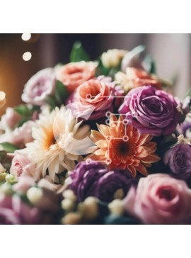 Σετ των 2 Intra Συλλεκτικό Ξύλινο Παζλ Plywood  4mm - Πολύχρωμο μπουκέτο λουλουδιών σε κομψό τραπέζι Σε Ξύλινο Κουτί - Διαστάσεις: 10x10 cm – 25 κομμάτια