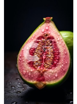 Σετ των 2 Intra Συλλεκτικό Ξύλινο Παζλ Plywood  4mm - Μισοφαγωμένο ροζ γκρέιπφρουτ με σταγόνες νερού Σε Ξύλινο Κουτί - Διαστάσεις: 10x10 cm – 25 κομμάτια