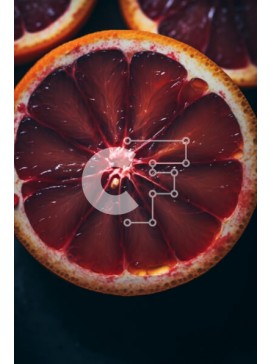 Σετ των 2 Intra Συλλεκτικό Ξύλινο Παζλ Plywood  4mm - Φρεσκοκομμένα γκρέιπφρουτ σε μαύρη επιφάνεια Σε Ξύλινο Κουτί - Διαστάσεις: 10x10 cm – 25 κομμάτια