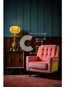 Intra Συλλεκτικό Ξύλινο Παζλ Plywood  4mm - Ροζ καρέκλα και τραπεζάκι σε όμορφα διακοσμημένο δωμάτιο Σε Ξύλινο Κουτί - Διαστάσεις Puzzle: 10x10 cm – 25 κομμάτια