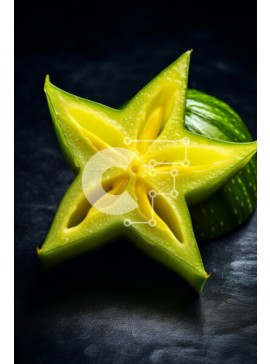 Σετ των 2 Intra Συλλεκτικό Ξύλινο Παζλ Plywood  4mm - Φρέσκα Starfruit και αγγούρια στην οθόνη Σε Ξύλινο Κουτί - Διαστάσεις: 10x10 cm – 25 κομμάτια