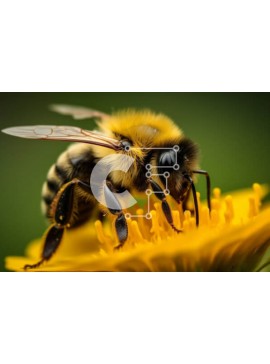 Intra Συλλεκτικό Ξύλινο Παζλ Plywood  4mm - Η μέλισσα τρώει τη γύρη από το κίτρινο λουλούδι Σε Ξύλινο Κουτί - Διαστάσεις: 10x10 cm – 25 κομμάτια