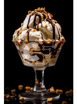 Σετ των 2 Intra Συλλεκτικό Ξύλινο Παζλ Plywood  4mm - Επιδόρπιο γυάλινο μπολ με παγωτό, σοκολάτα και φιστίκια Σε Ξύλινο Κουτί - Διαστάσεις: 10x10 cm – 25 κομμάτια