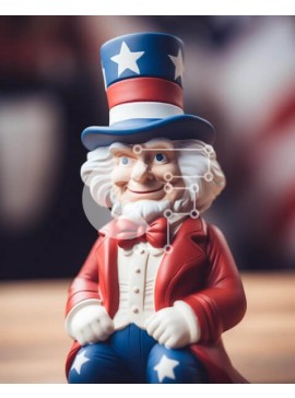 Intra Συλλεκτικό Ξύλινο Παζλ Plywood  4mm - Παιχνίδι ειδώλιο θείου με πατριωτική ενδυμασία Σε Ξύλινο Κουτί - Διαστάσεις: 10x10 cm – 25 κομμάτια