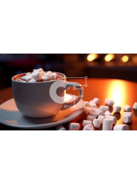 Σετ των 2 Intra Συλλεκτικό Ξύλινο Παζλ Plywood  4mm - Ζεστό κακάο με Marshmallows δίπλα στο τζάκι Σε Ξύλινο Κουτί - Διαστάσεις: 10x10 cm – 25 κομμάτια