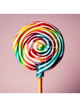 Σετ των 2 Intra Συλλεκτικό Ξύλινο Παζλ Plywood  4mm - Πολύχρωμο γλειφιτζούρι σε ανάποδο ξύλινο ραβδί Σε Ξύλινο Κουτί - Διαστάσεις: 10x10 cm – 25 κομμάτια