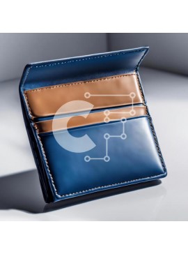 Intra Συλλεκτικό Ξύλινο Παζλ Plywood  4mm - Μπλε δερμάτινο πορτοφόλι με δύο θήκες Σε Ξύλινο Κουτί - Διαστάσεις: 10x10 cm – 25 κομμάτια