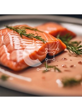 Σετ των 2 Intra Συλλεκτικό Ξύλινο Παζλ Plywood  4mm - Φρεσκομαγειρεμένος σολομός με θυμάρι και δεντρολίβανο Σε Ξύλινο Κουτί - Διαστάσεις: 10x10 cm – 25 κομμάτια