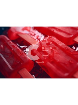 Σετ των 2 Intra Συλλεκτικό Ξύλινο Παζλ Plywood  4mm - Κοντινό πλάνο Κόκκινα Popsicles σε ξύλινα ραβδιά Σε Ξύλινο Κουτί - Διαστάσεις: 10x10 cm – 25 κομμάτια